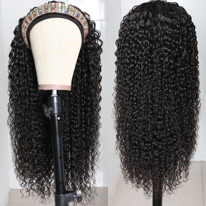 Flash Sale: Buy 1 Get 1 Free Headband Wigs Jerry Curly And Straight Hair Headband Wig Bulk Sale With Gifts