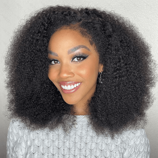 Extra 50% Off Code HALF50 | Klaiyi 4c Kinky Curly 13x4 Lace Front Virgin Human Hair