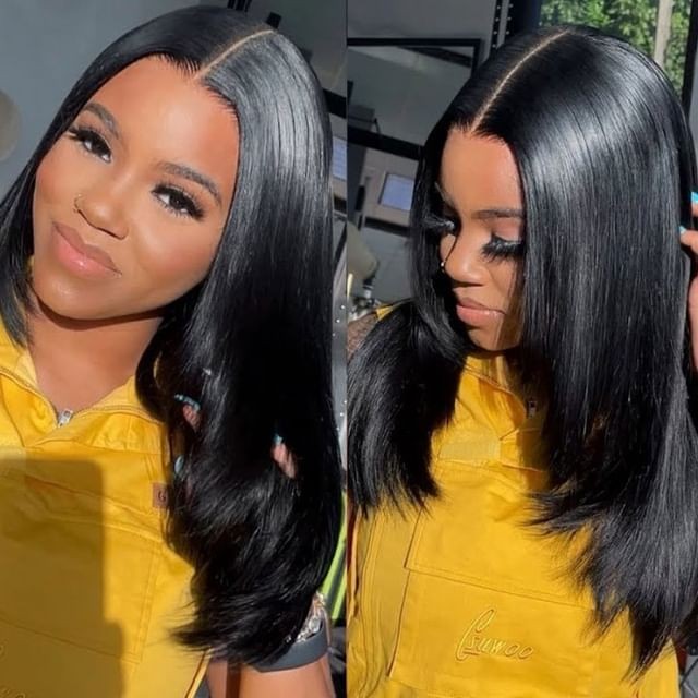 Klaiyi 13x4 Lace Frontal Staight Layered Wig 18" Only $99 Flash Sale
