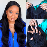 Klaiyi Air Wig Body Wave Vpart Wigs No Leave Out Natural Scalp Adjustable And Breathable Protective Wigs Beginner Friendly