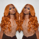 Klaiyi Cinnamon Orange Ginger Colored Body Wave Lace Front Wig Human Hair Beauty Must Haves