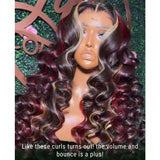 Klaiyi 13x4 Lace Front Blonde And Red Body Wave Wigs  Multi Color Highlights Flash Sale