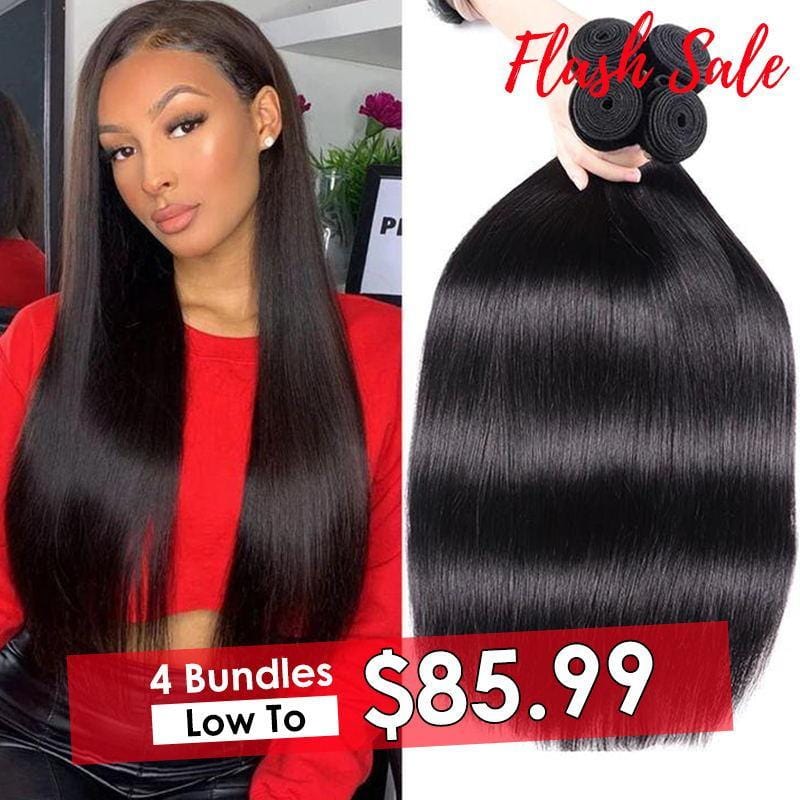Black Color Human Hair 4 Bundles Flash Sale Low To $58.99, Limited Stock!