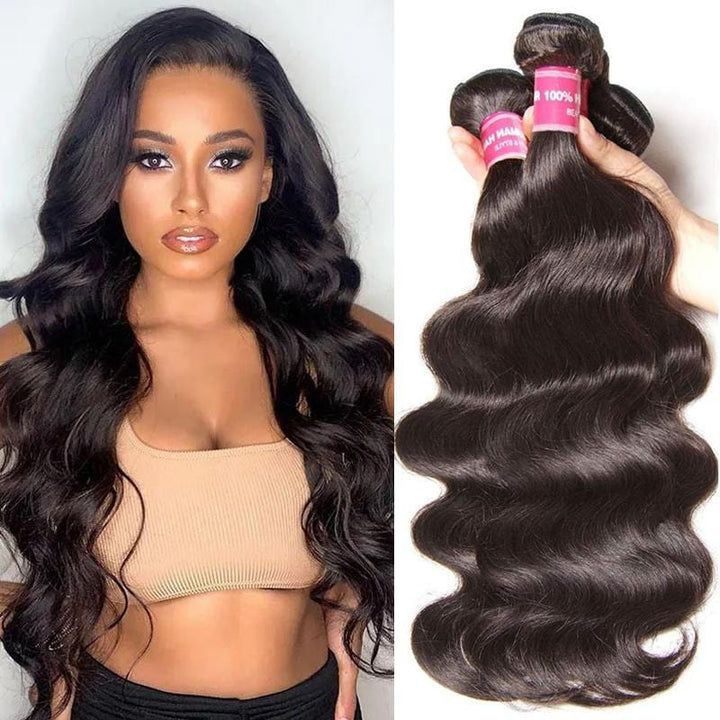 Klaiyi Hair 3 Bundles Body Wave Virgin Hair 100% Unprocessed Human Hair Extension Deals