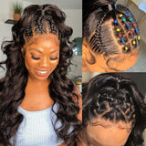 Klaiyi 360 Lace Frontal Wig Body Wave 180% Density Human Hair Wigs Natural Hairline