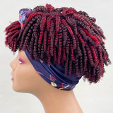 Klaiyi Hair Short Afro Curly Headband Wig Fluffy Wig Explosion Style Portable Hair Curly Headband Wig Scarf Wig
