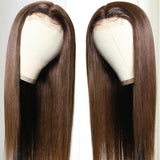 Flash Sale For Trendiest Chocolate Brown 4# Colored 4x4 Lace Part Human Hair Wigs Low to $109