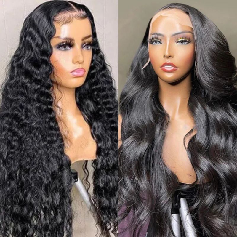 Klaiyi 13x4 Lace Front Wig Jerry Curly or Body Wave Kinky Edge Wig  Flash Sale