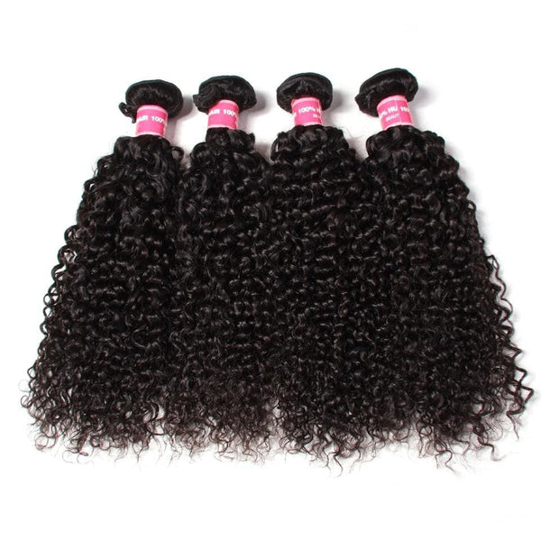 Klaiyi 4pcs/lot Indian Curly Virgin Human Hair Bundles