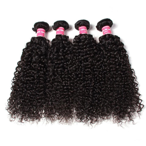 Klaiyi 4pcs/lot Indian Curly Virgin Human Hair Bundles