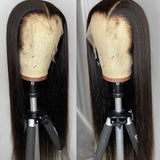 Klaiyi Transparent Lace Front Wigs Silk Straight Human Hair Wigs Thick Density
