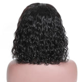 Klaiyi 200% Density Short Water Wave Bob Curly Wig 13*4 Lace Front  Wigs Flash Sale