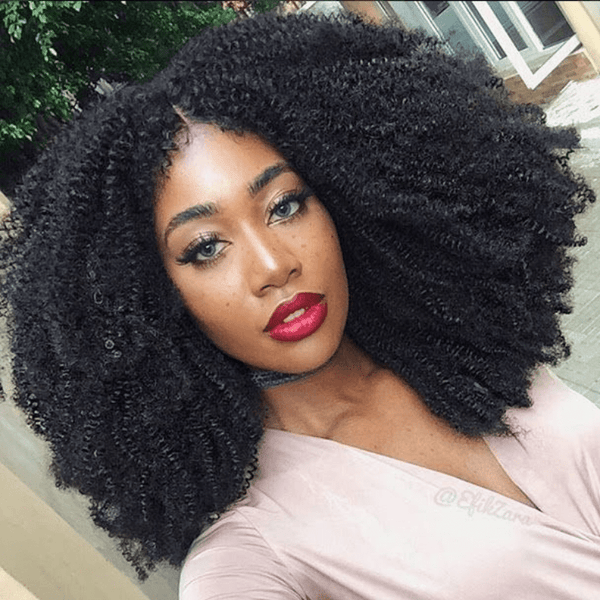 Klaiyi Natural Afro Kinky Curly Glueless Human Hair Wig Machine Made Affordable Wigs