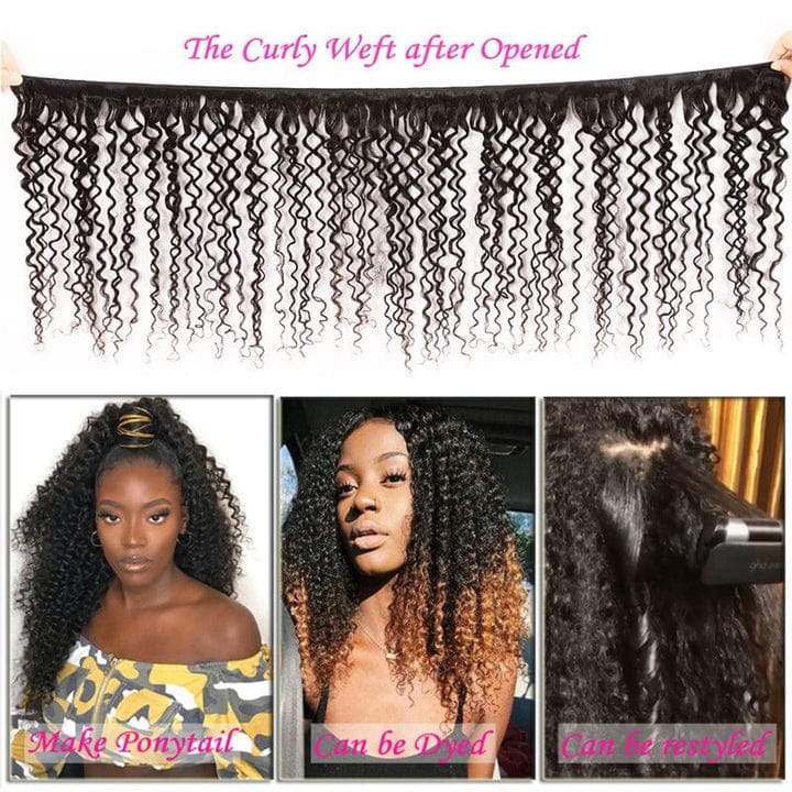 Klaiyi Curly Virgin Hair 1 bundle Unprocessed Human Hair Extensions, Jerry Curly Hair Style