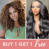 BOGO FREE| Brown Golden Jerry Curl Lace Front Wig & Free Body Wave Lace Closure Wig Flash Sale