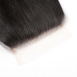 Klaiyi 4 by 4 Swiss Lace Closure 100% Human Hair Straight Lace Closure