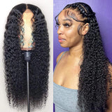 Klaiyi Best 13x4 Transparent Lace Frontal Wigs Jerry Curly Human Hair Wigs Thick Density