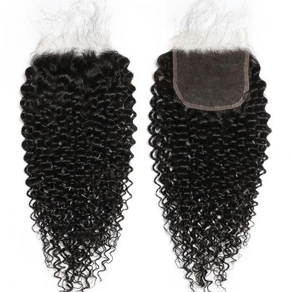 Klaiyi Invisible 5x5 HD Lace Closure Free Part Jerry Curly Wave Virgin Human Hair Closure Melt All Skin