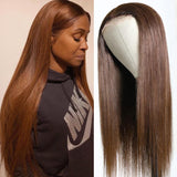 Flash Sale For Trendiest Chocolate Brown 4# Colored 4x4 Lace Part Human Hair Wigs Low to $109