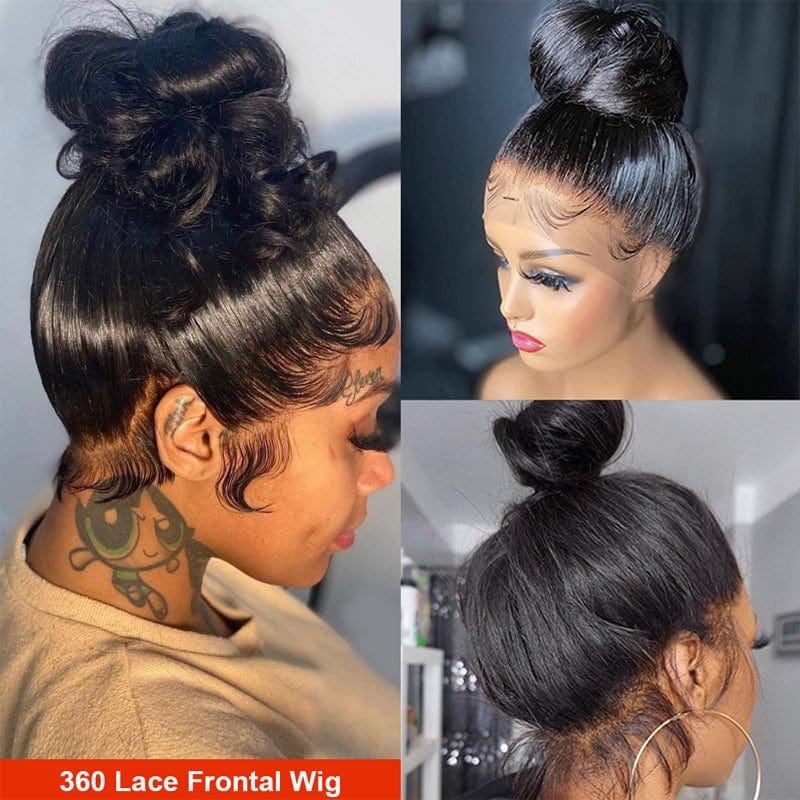Klaiyi 360 Lace Frontal Wig Body Wave 180% Density Human Hair Wigs Natural Hairline