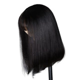 Klaiyi 4x0.75 Lace Front Bob Wig With Bang Human Hair