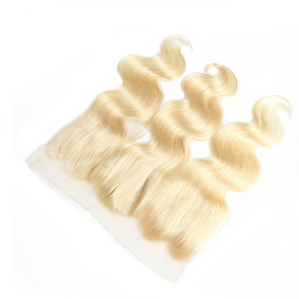 Klaiyi 613 Blonde Body Wave Human Hair 3 Bundles with 13*4 Lace Frontal Closure