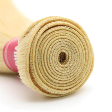 Klaiyi Honey Blonde Straight Hair Weave Bundles Color 613 Blonde Virgin Human Hair Weaving