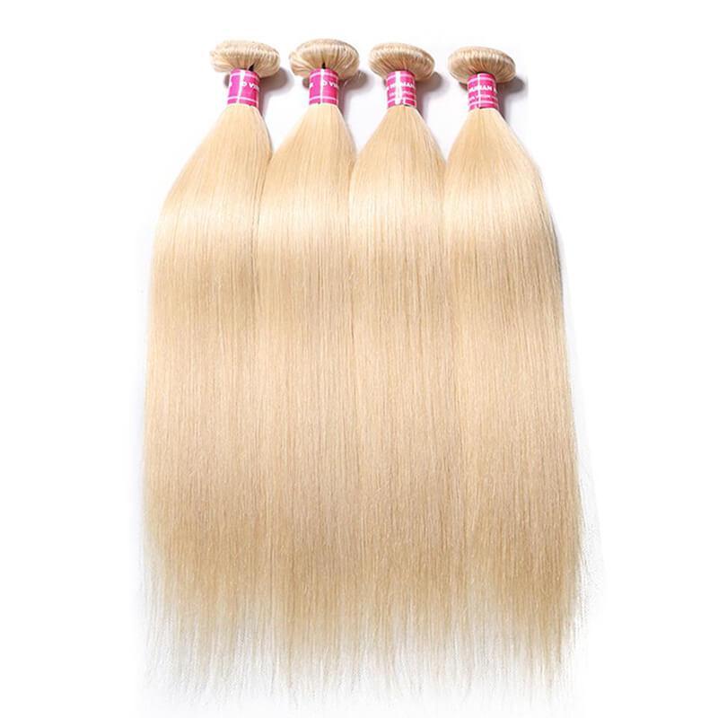 Klaiyi Malaysian Straight Hair Weave Bundles Color 613 Blonde Hair 100% Human Hair Weaving 3pcs/lot Free Shippping