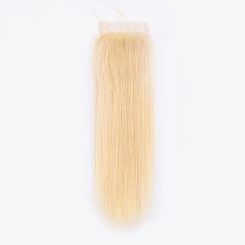 Klaiyi Hair 613 Blonde Straight Hair 4*4 Free Part Lace Closure, 100% Human Hair On Deals