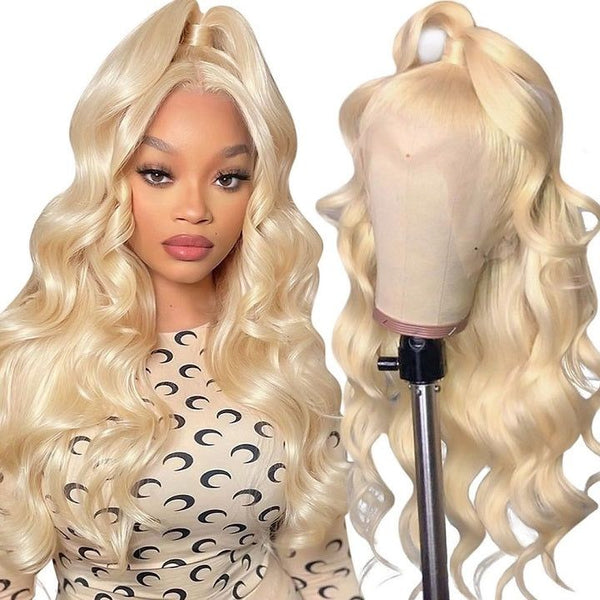 Klaiyi 613 Honey Blonde Body Wave Lace Closure Wig 5*5 HD Glueless Human Hair Wigs 200 Density