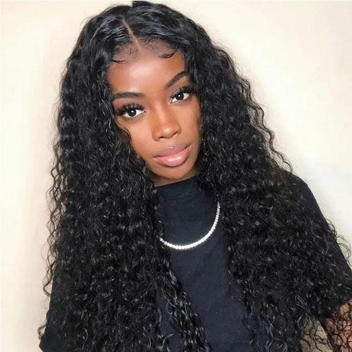 Klaiyi Deep Wave 13x4 Lace Front Human Hair Wigs With Baby Hair 150% Density