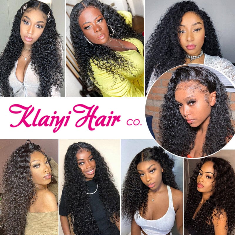 Brazilian Virgin Curly Hair 3 Bundles With 4*4 Lace Closure, Unprocessed Human Hair Extension-Klaiyi Hair