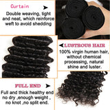 Klaiyi Deep Wave Human Hair Weave 3Pcs/Pack Virgin Hair Extensions For Ponytail