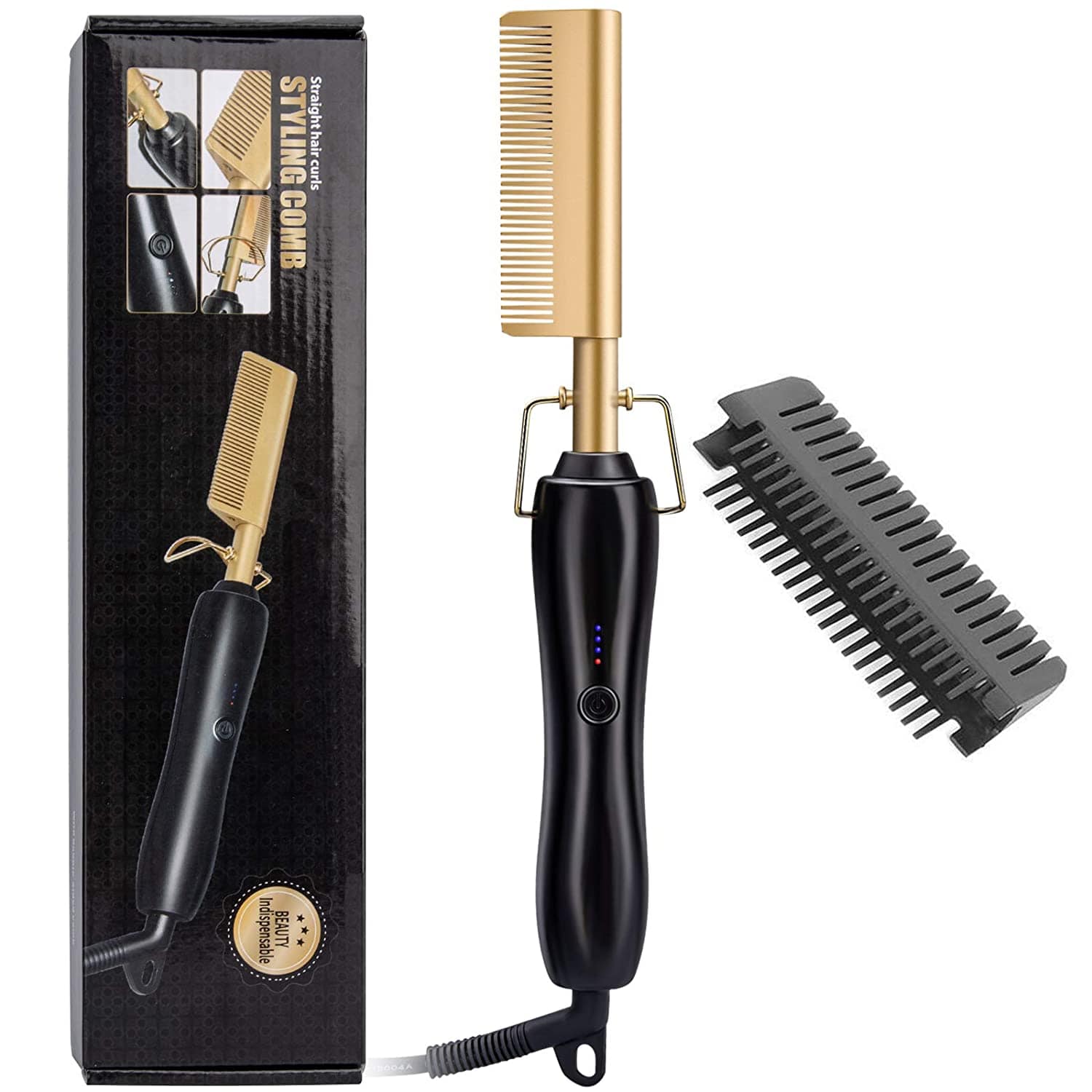 1800 Points | Hot Comb Hair Straightener,2in1 Ceramic Comb – KLAIYI