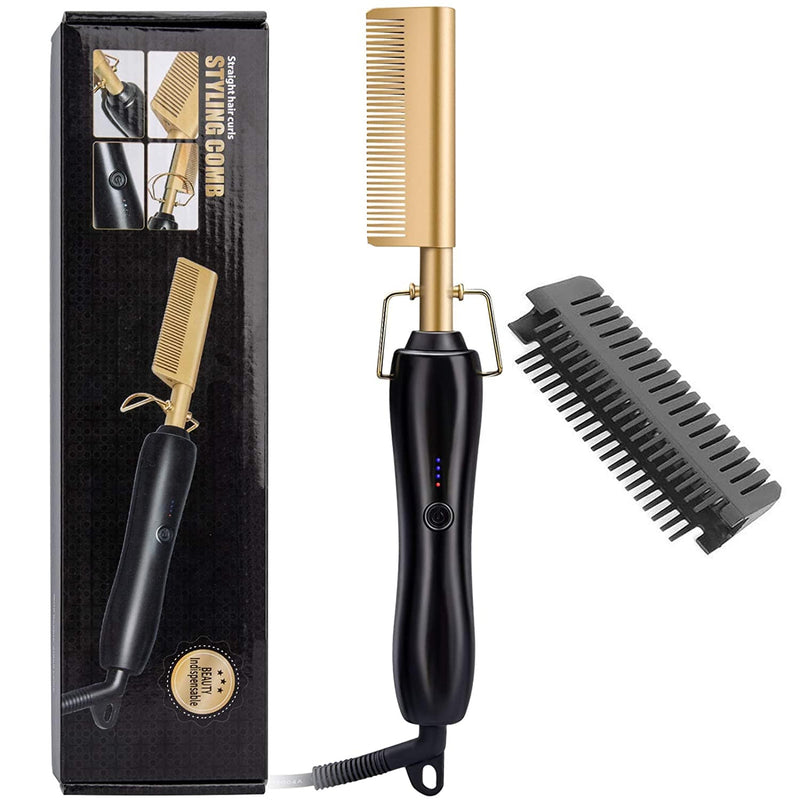 1800 Points | Hot Comb Hair Straightener,2in1 Ceramic Comb