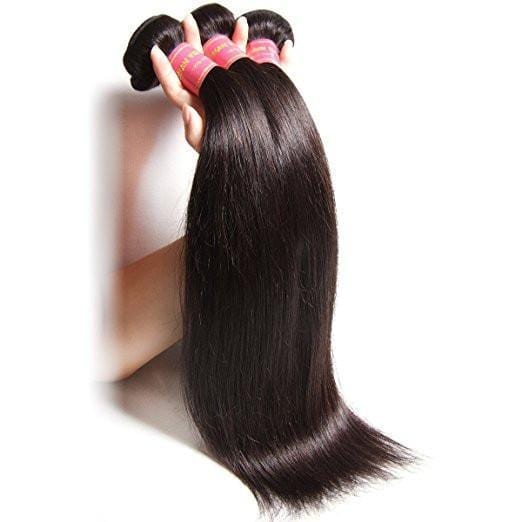 Klaiyi Cheveux malaisiens raides vierges non traités, mèches de 4 pièces/paquet 