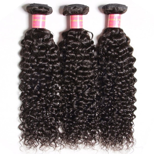 Klaiyi Hair 3pcs/lot Indian Jerry Curly Hair Human Hair Weft Deals