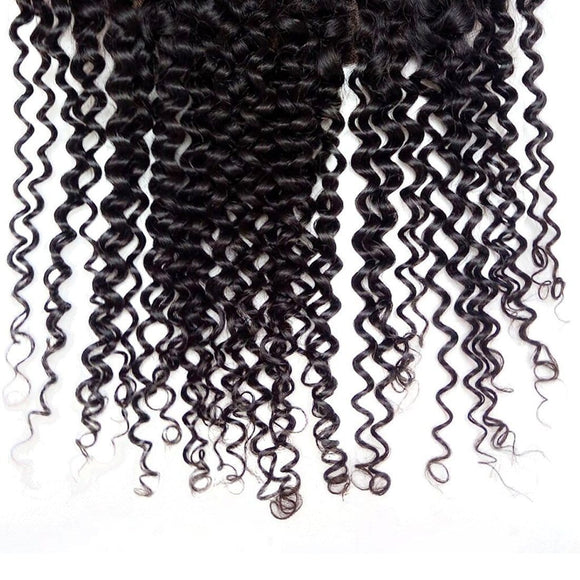 Klaiyi Brazilian Curly Hair Free Part 13x4 Lace Frontal Closure With 4Bundles Curly Hair Bundles