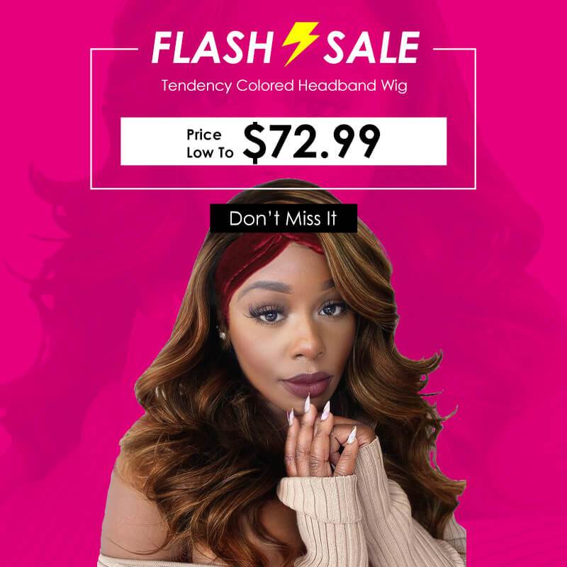 Flash Sale: #1B/30 Balayage Blonde Body Wave Headband Wigs, Price Low To $72.99