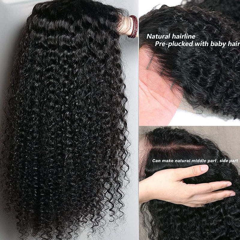 Flash Sale: Jerry Curly Hair 13*4 Transparent Lace Front Wigs 180%~200% Density