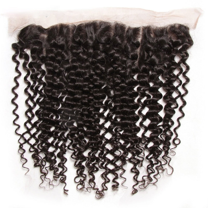 Klaiyi Brazilian Curly Hair 13x4 Lace Frontal With Bundles 3Pcs/Pack