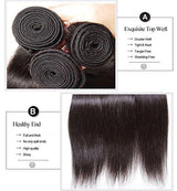 Klaiyi Malaysian Hair Unprocessed Straight Virgin Human Hair Weft 4pcs/pack