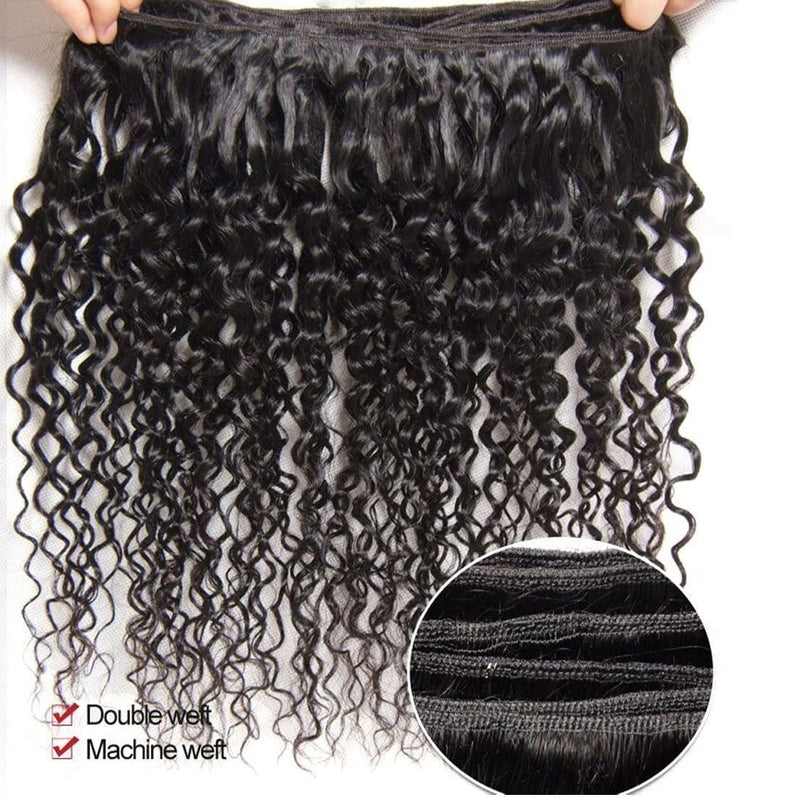 Klaiyi Brazilian Curly Hair 13x4 Lace Frontal With Bundles 3Pcs/Pack