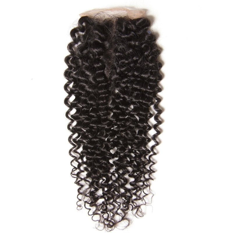 Klaiyi Peruvian Virgin Curly Hair 4x4 Lace Closure