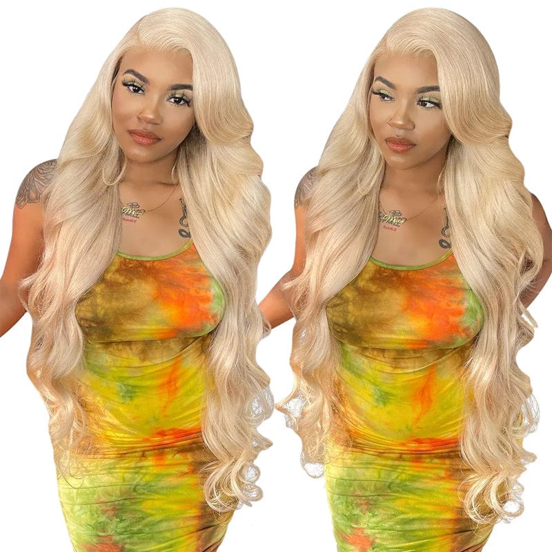 Klaiyi 613 Honey Blonde Wig Body Wave 12-24 Inches Lace Front Virgin Human Hair Wigs