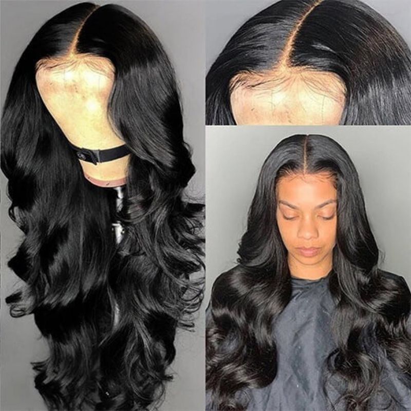 Klaiyi Body Wave Human Hair Wigs 13x4 Transparent Lace Front Wigs Pre everything Wig