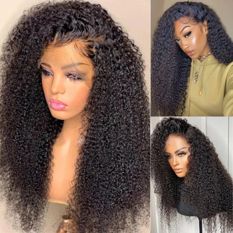 Full 4c Kinky Curly 13x4 Lace Front Wig Virgin Human Hair Wig Flash Sale