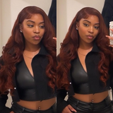 All Wigs Under $100 | Klaiyi Pre-Cut 180% Reddish Brown Color Lace Wig Human Hair Flash Sale