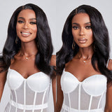 Klaiyi Bob Lace Front Wig Human Hair For Women Short Bob Wig Big Deep Wave