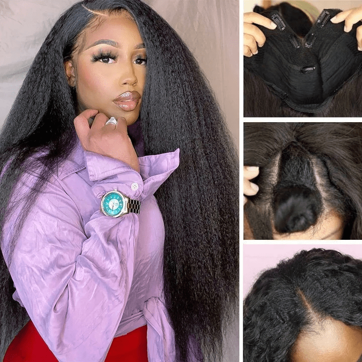 1-3 B-Days Delivery Cleanrance | Klaiyi Hottest Glueless V Part Wigs Body Wave/Jerry Curly/Kinky Straight/Straight Flash Sale